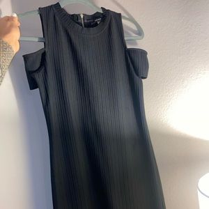 Black shoulder cuff dress